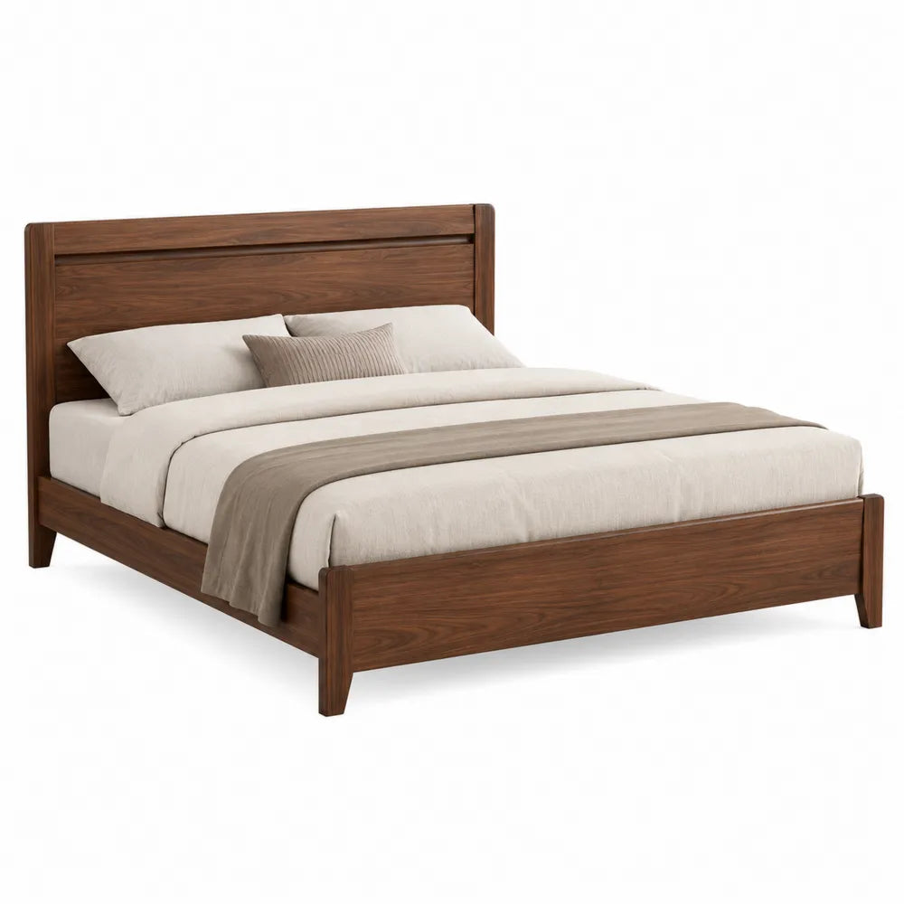 Cama de madera maciza marrón 200x150 cm