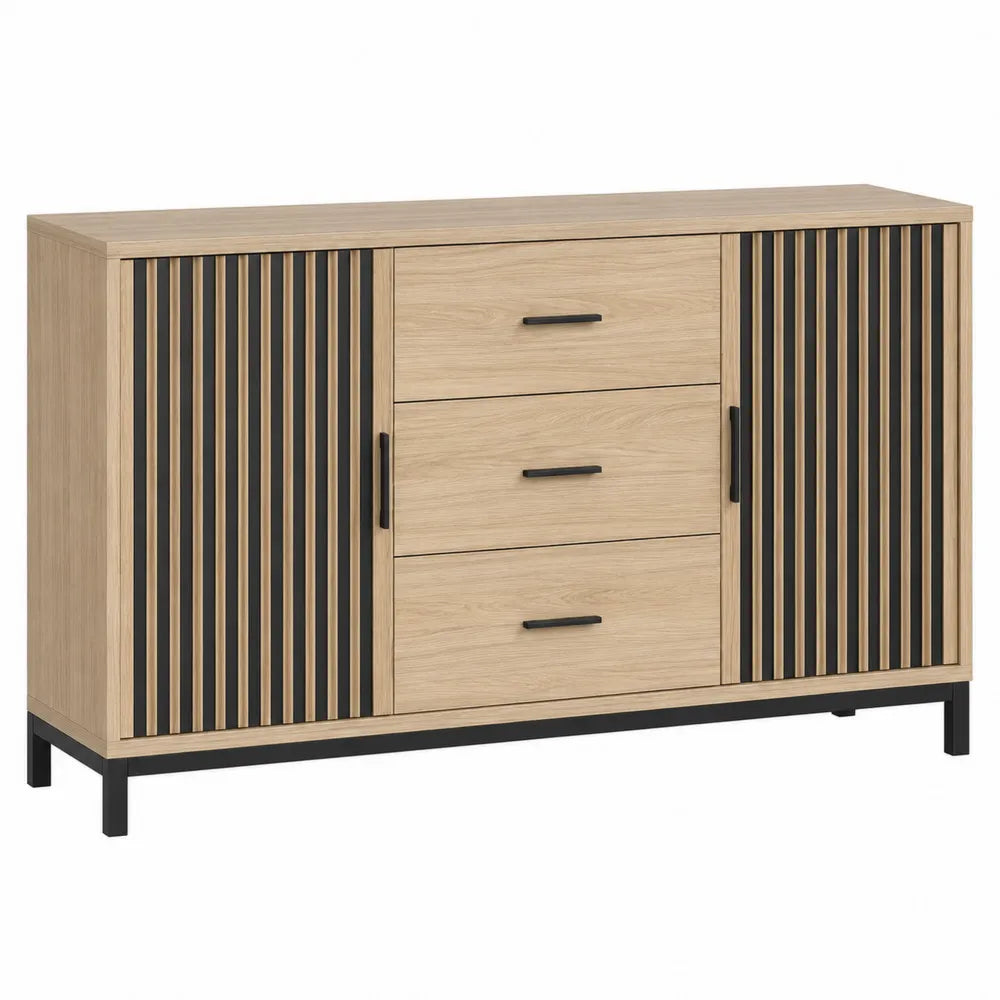Aparador de Madera con Puertas y Cajones 120x40x80 cm
