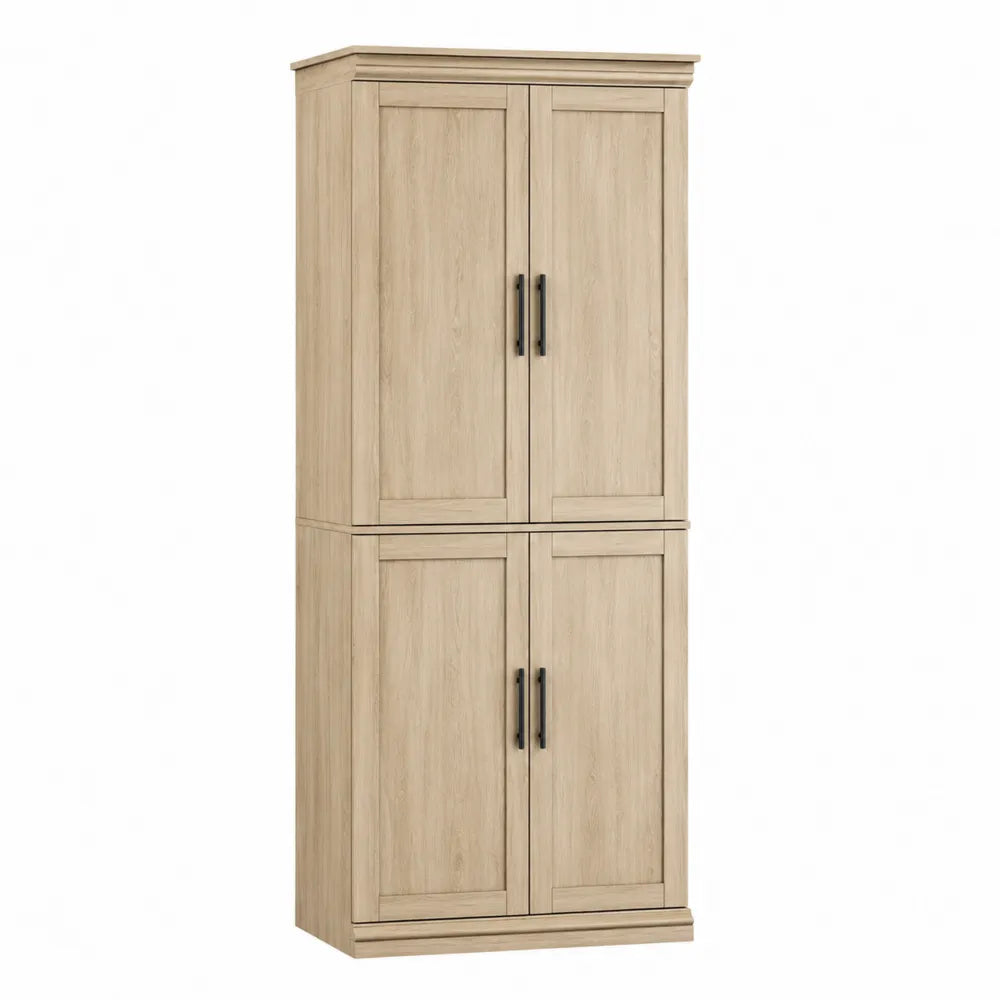 Armario alto de madera con puertas beige 180x70x35 cm