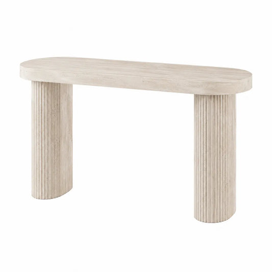 Mesa consola de travertino beige