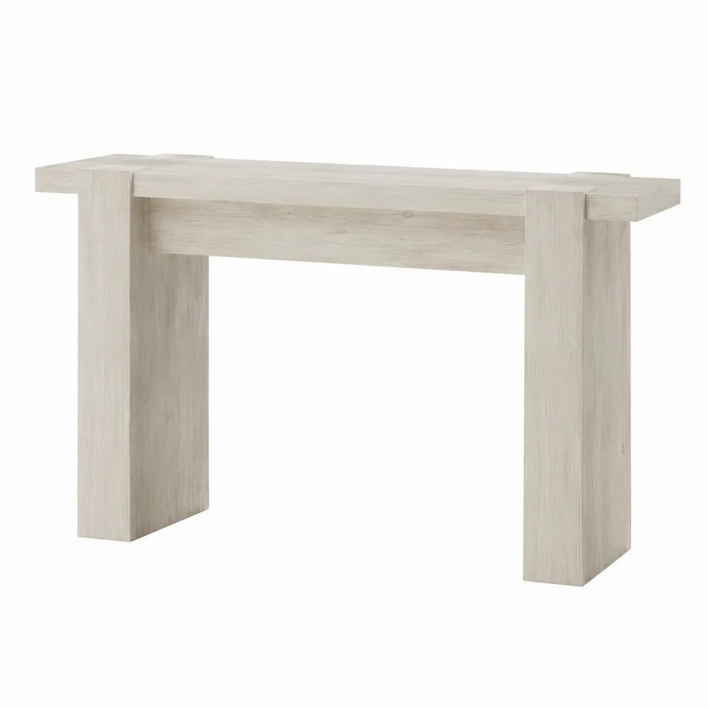 Mesa consola de madera contrachapada de roble claro 120x40x75 cm