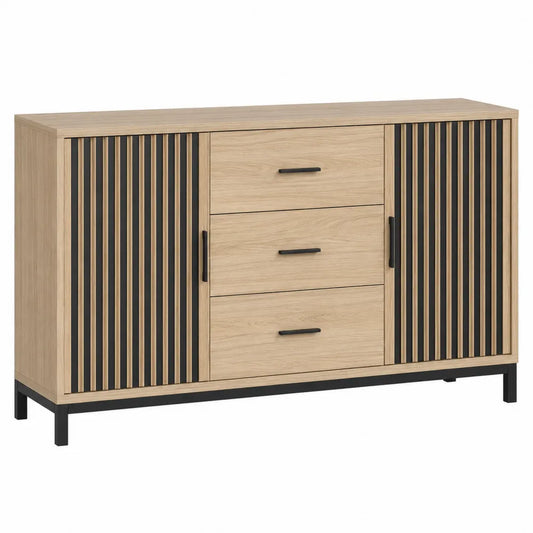 Aparador de Madera con Puertas y Cajones 120x40x80 cm